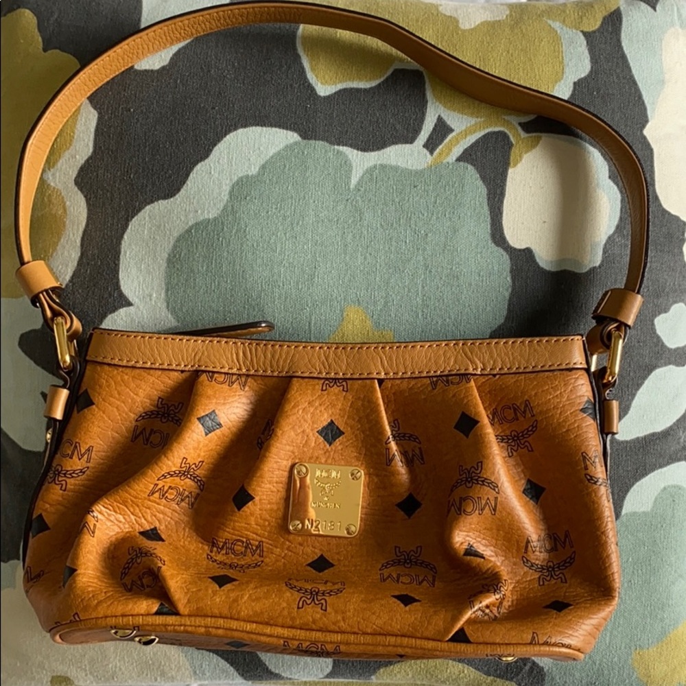 Authentic MCM Visetos Leather Shoulder Bag